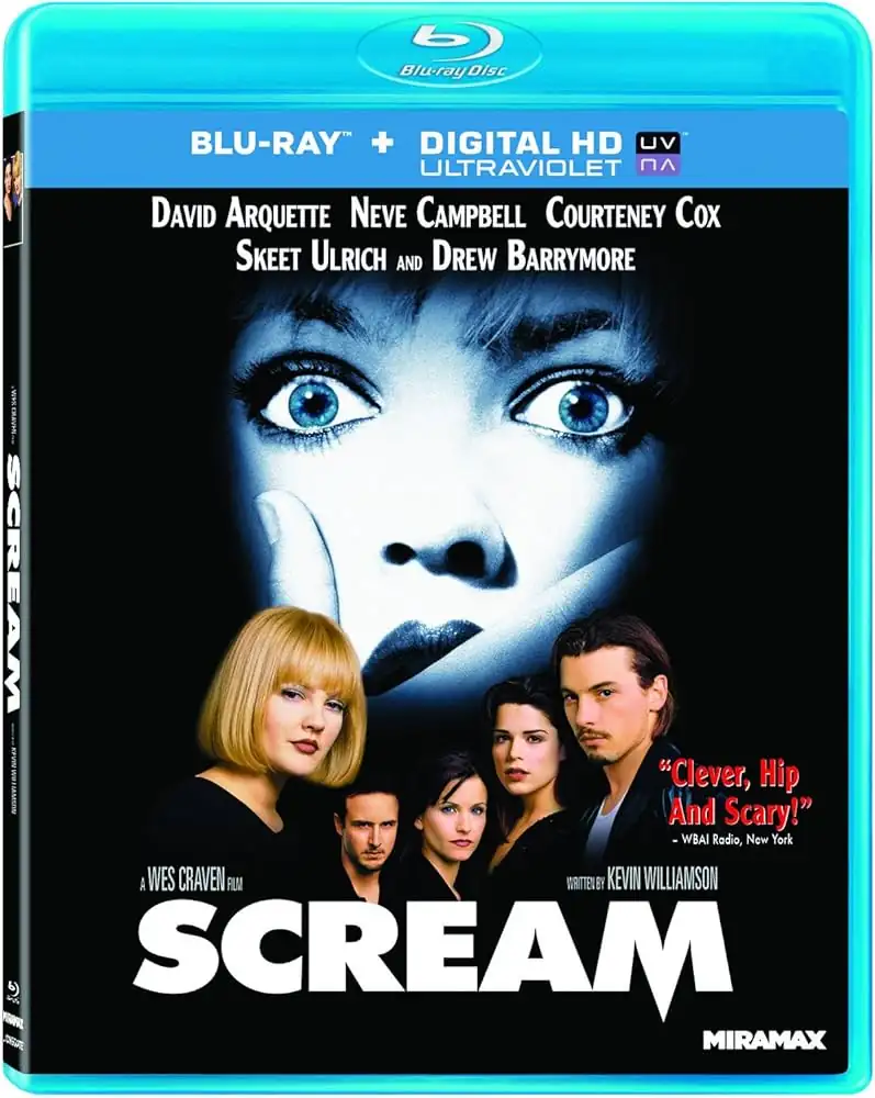 Amazon.com: Scream [Blu-ray + Digital HD] : David Arquette, Neve Campbell,  Courteney Cox, Matthew Lillard, Rose McGowan, Skeet Ulrich, Jamie Kennedy,  W. Earl Brown, Joseph Whipp, Liev Schreiber, Drew Barrymore, Wes Craven,